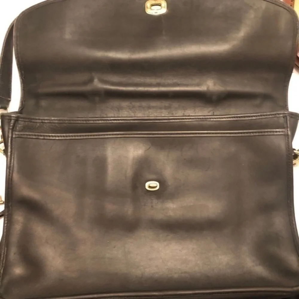 Coach vintage black leather briefcase laptop bag